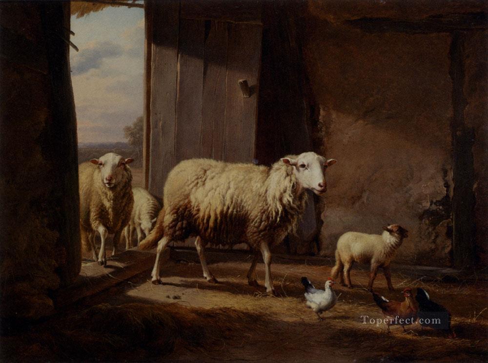 Sheep Returning From Pasture Eugene Verboeckhoven animal Oil Paintings